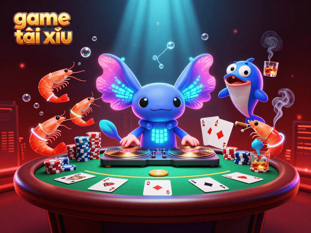 Experience the exciting game tài xỉu with vibrant visuals and lively characters in this stunning illustration.
