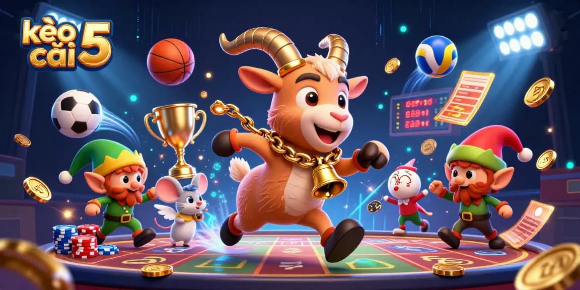 Experience excitement with kèo nhà cái 5 in a vibrant sports betting casino scene filled with action.