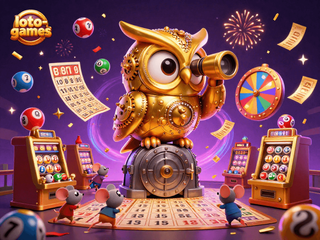 Experience the excitement of loto-games with our vibrant 3D illustration showcasing lottery themes and casino fun.