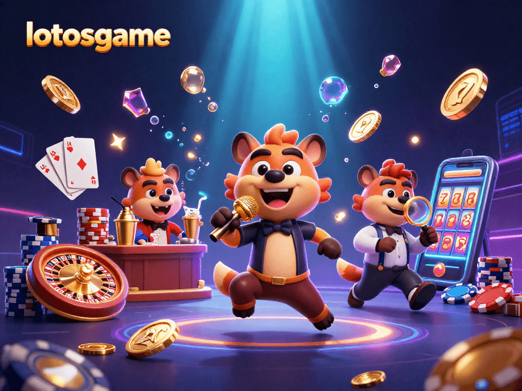 Experience thrilling games and vibrant fun at lotosgame with lively hyenas in a dazzling casino.