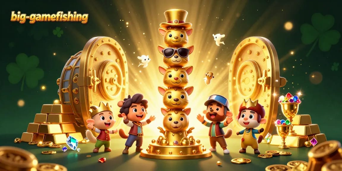Engage in big-gamefishing action with vibrant 3D casino elements and animated totem pole.
