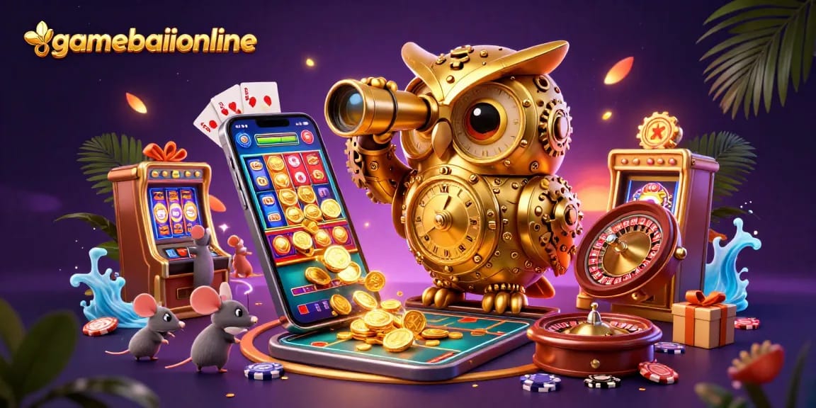 Experience thrilling action at gamebaiionline as tiny characters engage in vibrant casino activities, showcasing games and excitement.