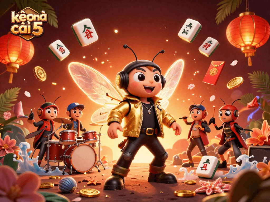 Engage with kèo nhà cái 5 through vibrant 3D illustration of a lively casino scene.