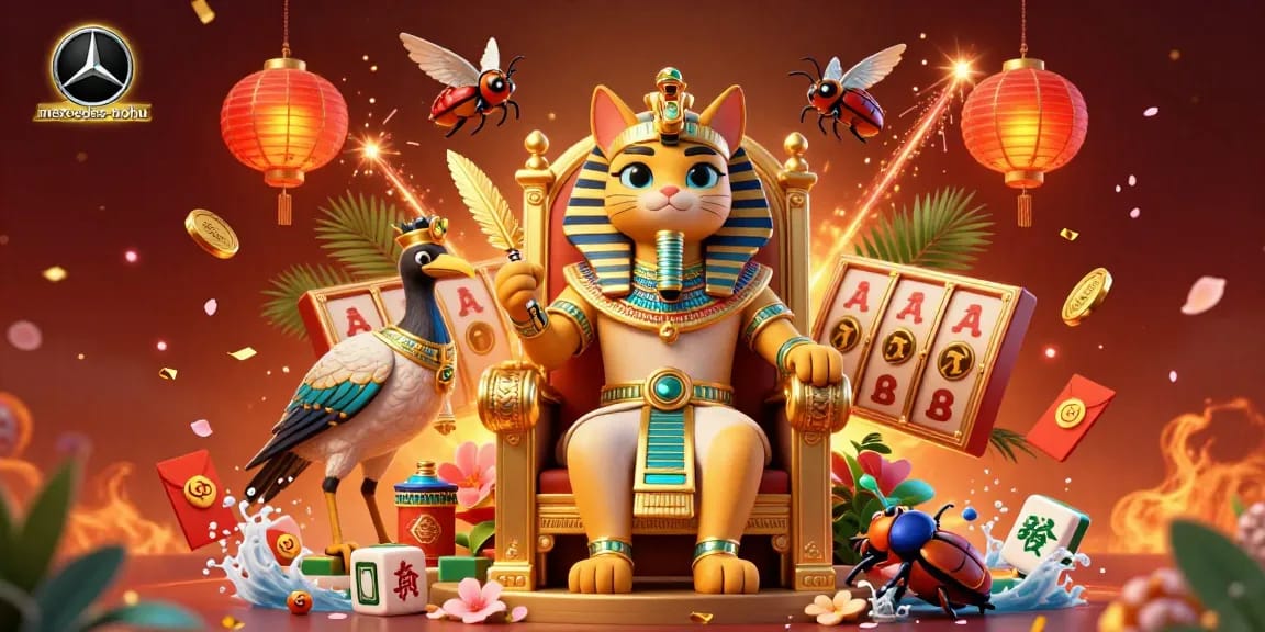Engaging games showcase: mercedes-nohu delivers dynamic slots, captivating pharaoh and scribe characters.
