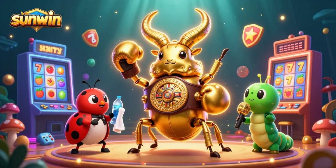 Engage in thrilling gambling with sunwin's vibrant slot games featuring a golden stag beetle showdown.