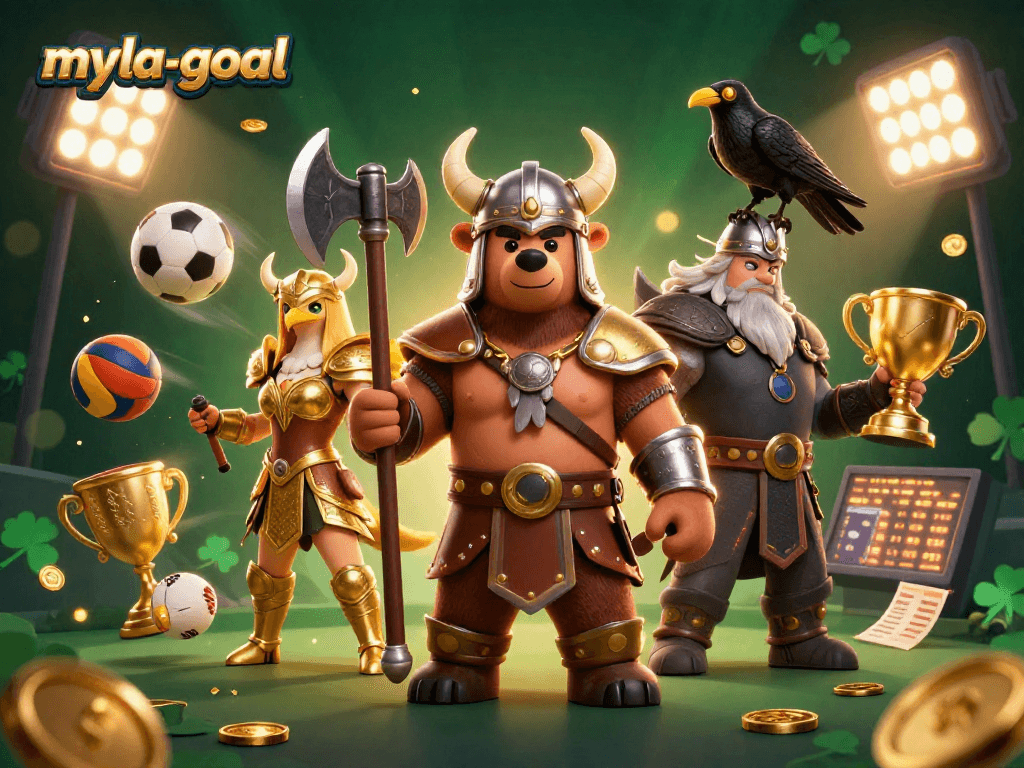Join the action with myla-goal as dynamic sports elements and characters come alive in a vibrant casino scene.
