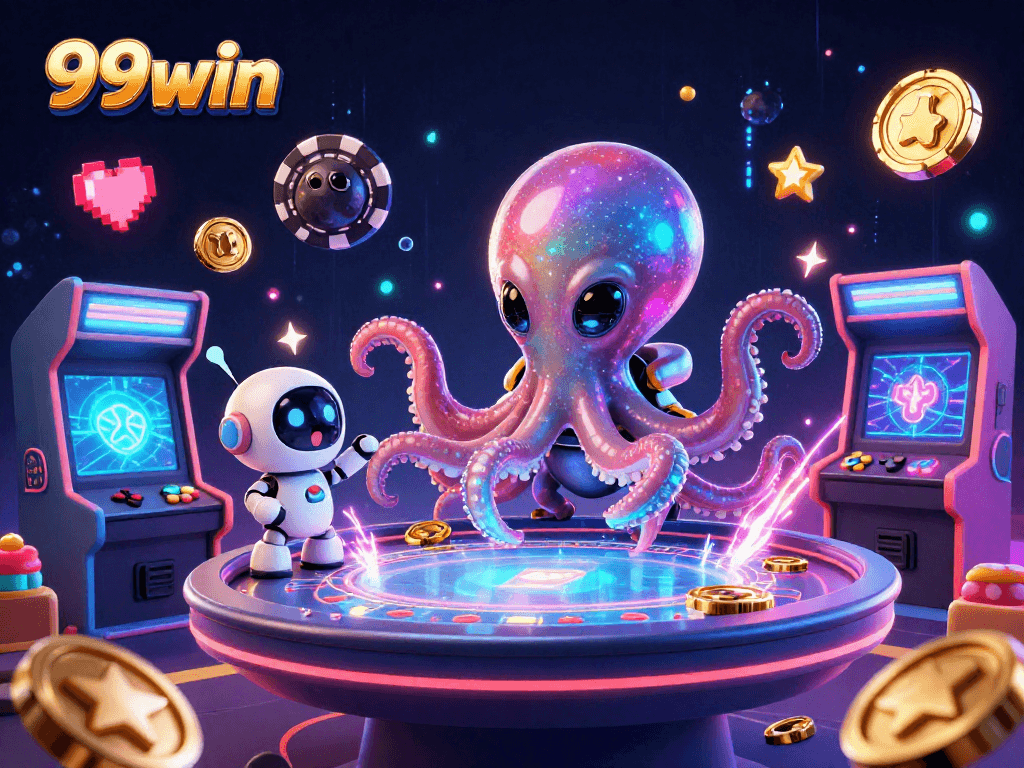 Engage in thrilling gaming action with 99win's vibrant casino universe full of animated excitement.