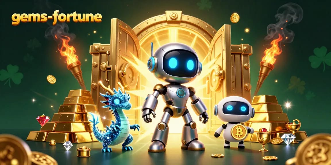Experience the excitement of gems-fortune as cyberpunk characters uncover treasures and win big amidst vibrant visuals.