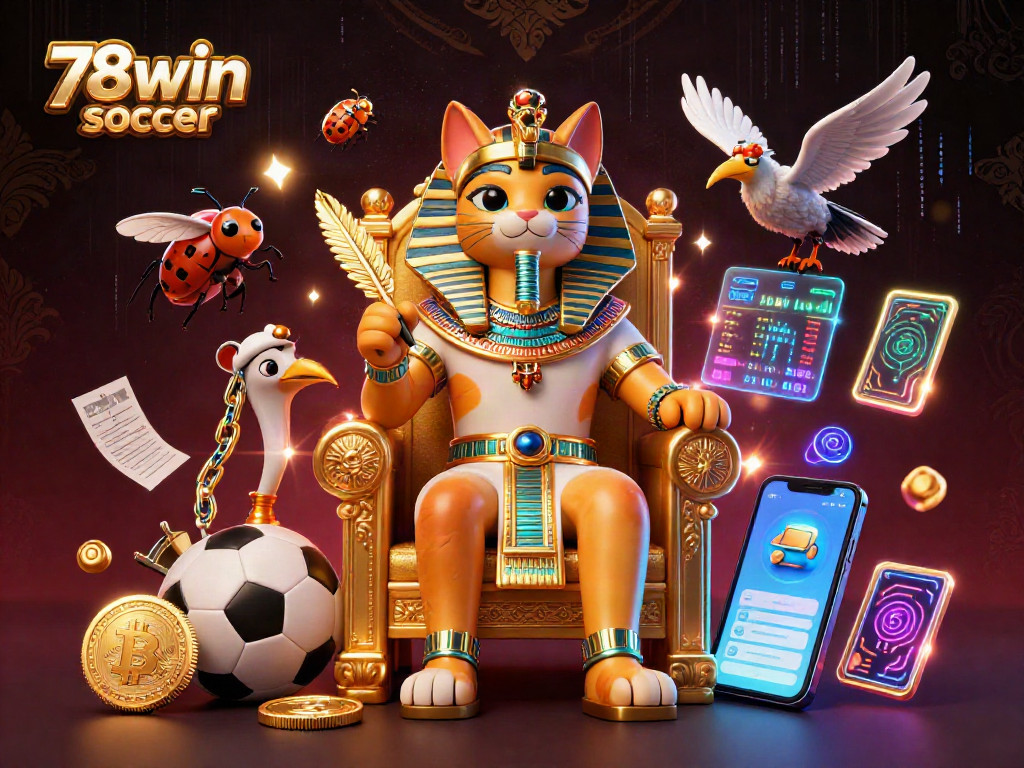 Experience sports betting excitement with 78win soccer through vibrant 3D illustration packed with action.