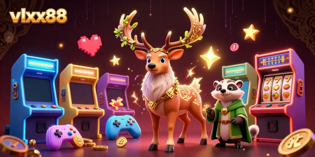 Engage in thrilling gameplay at vlxx88 with a vibrant casino scene featuring enchanting characters and game elements.