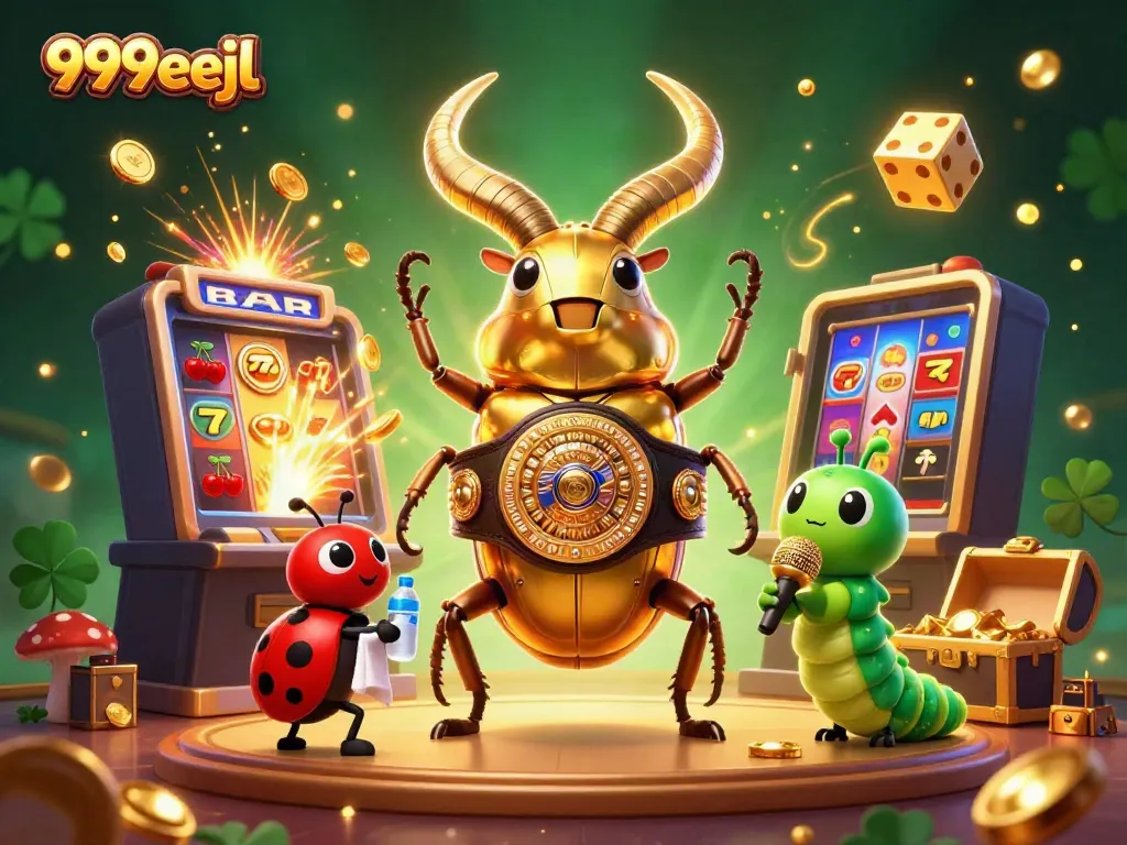 Experience the thrill of 999eejl with a dynamic casino showdown between vibrant characters and exciting game elements.