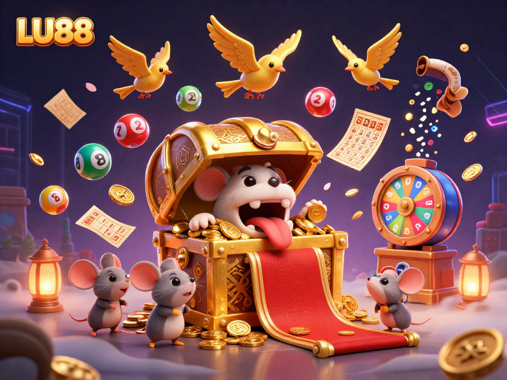 LU88 enhances excitement with a vibrant casino scene of adventure, games, and treasures waiting to be discovered.