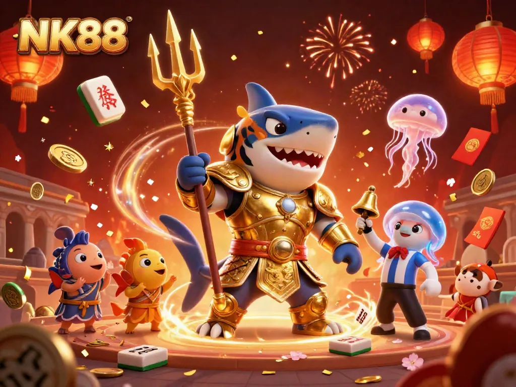 Engage in NK88 casino action with a vibrant 3D illustration showcasing thrilling underwater gameplay
