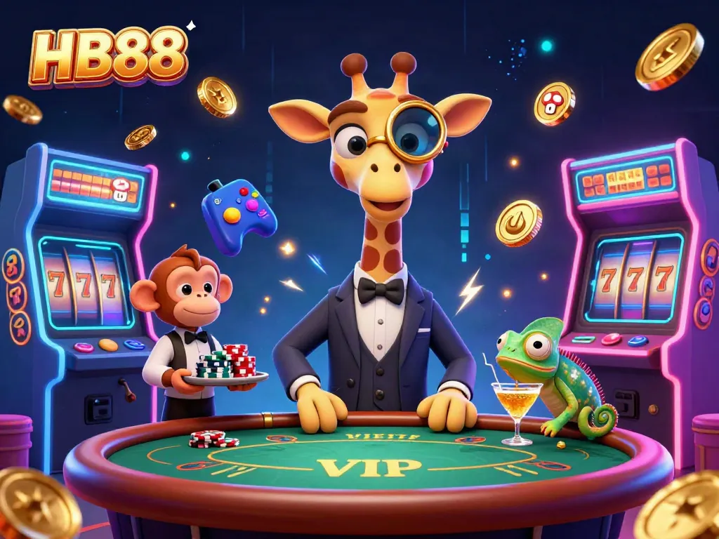 Experience thrilling gaming adventures at HB88 with vibrant casino characters and games.