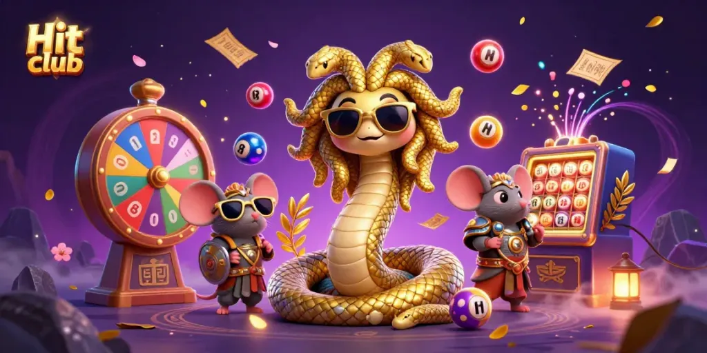 Experience Hit club excitement with vibrant lottery elements and engaging characters in a fantasy casino setting.