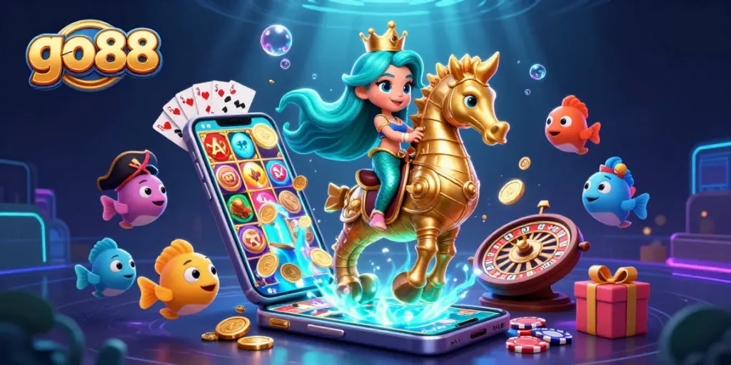 Trải nghiệm chơi game trên GO88 với công chúa kỳ lân và bàn game đầy màu sắc