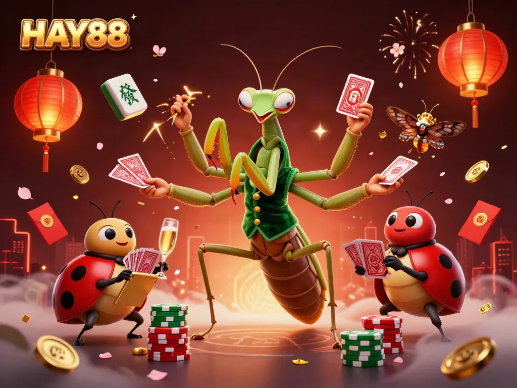 HAY88 brings exciting gaming moments with vibrant characters in a lavish casino.