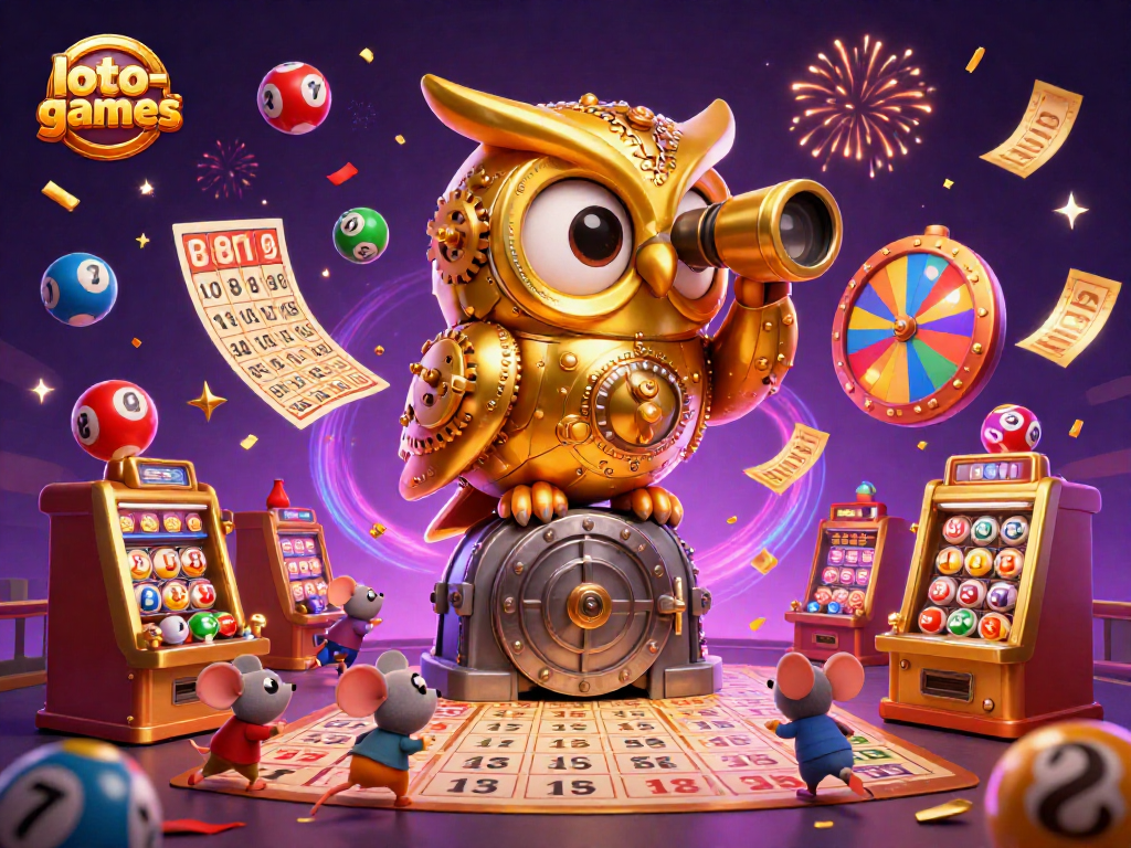 Experience the excitement of loto-games with our vibrant 3D illustration showcasing lottery themes and casino fun.