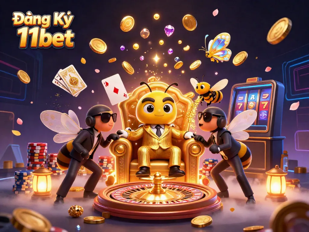 Experience the excitement of Đăng Ký 11bet with vibrant casino elements and a captivating scene.