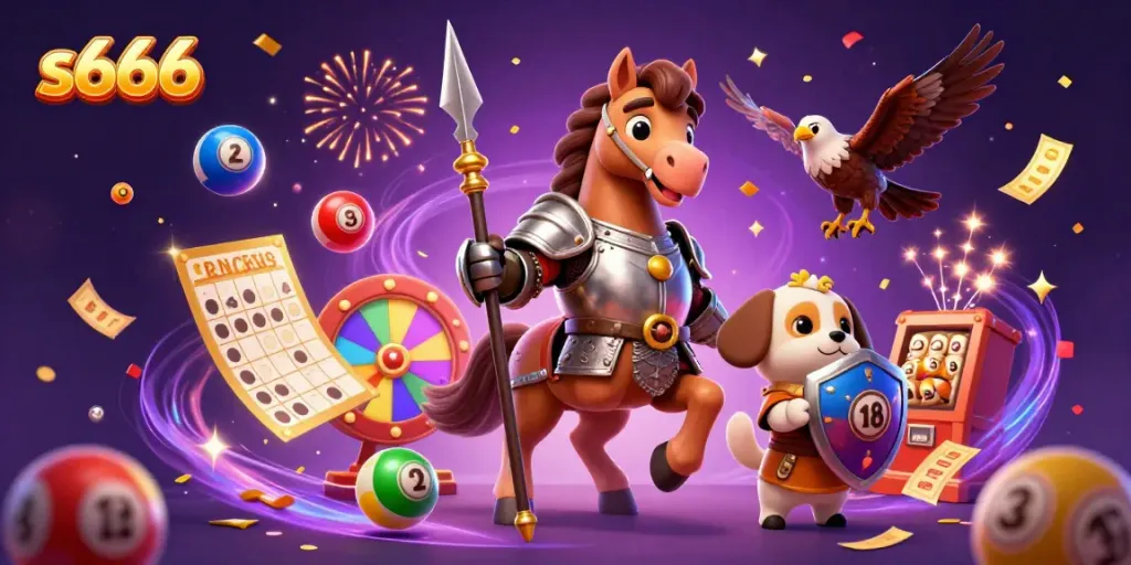 Experience exhilarating gaming actions with s666's vibrant lottery-themed 3D illustration.