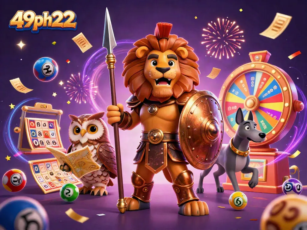 Engage with the thrilling world of lottery games at 49ph222 with dynamic characters and colorful elements.