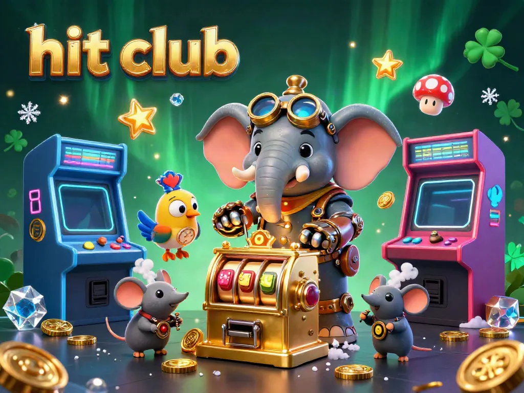 Spin the hit club slot machine with vibrant 3D gaming elements and animated characters.