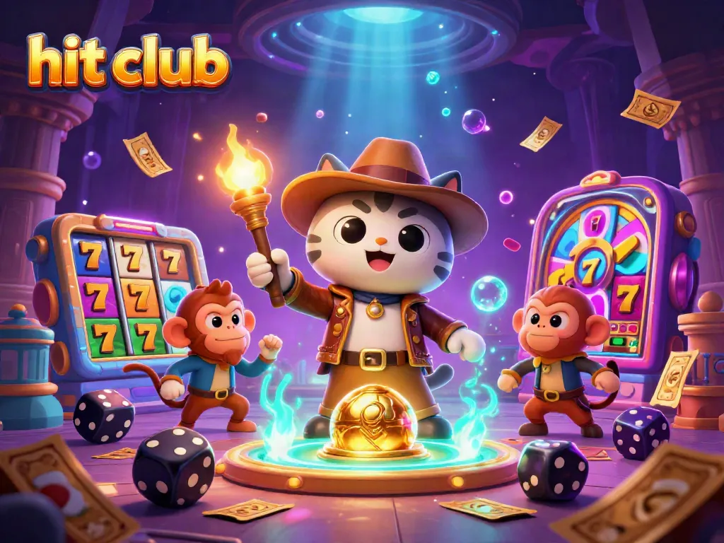 Experience thrilling jackpots with the hit club in a vibrant casino adventure illustration.