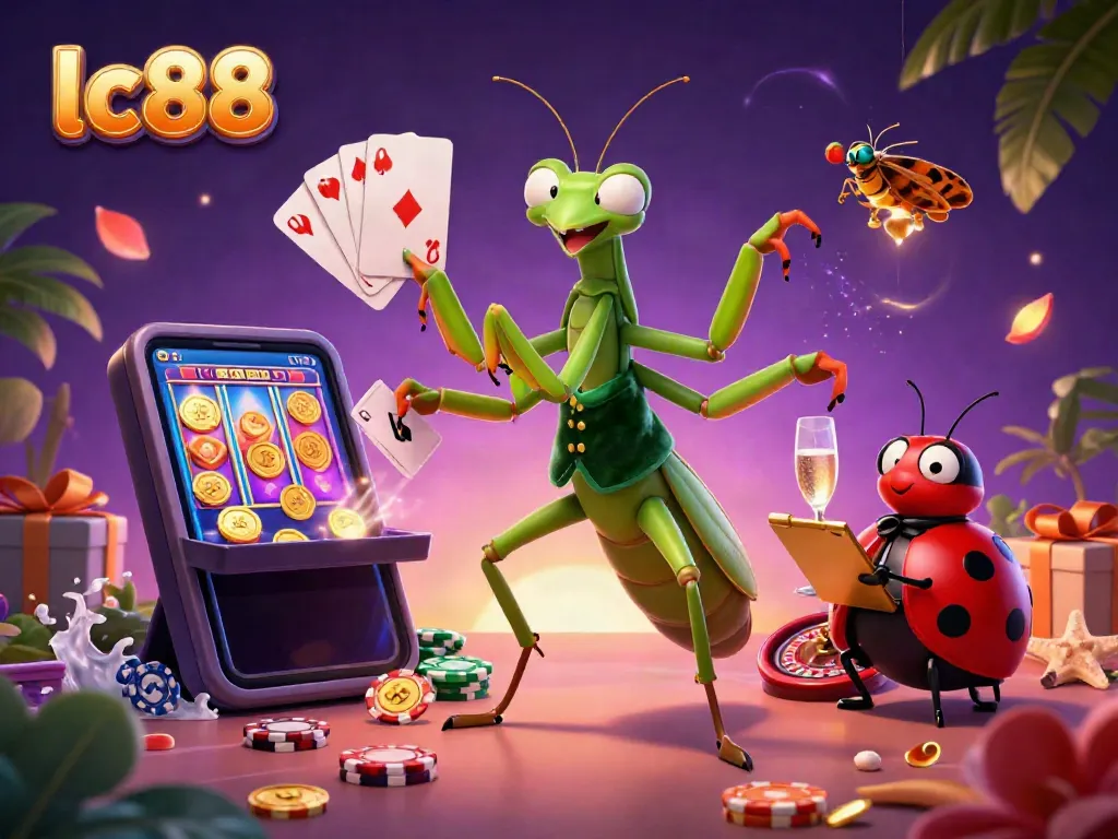 Engage with thrilling casino action at lc88, featuring a vibrant scene of card shuffling and gaming excitement.