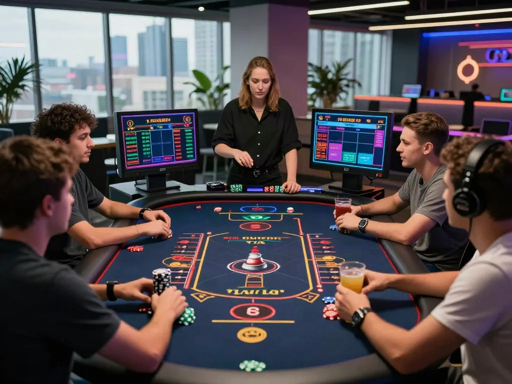 Dynamic online gaming experience at 9bet.com showcasing players at a live roulette table.