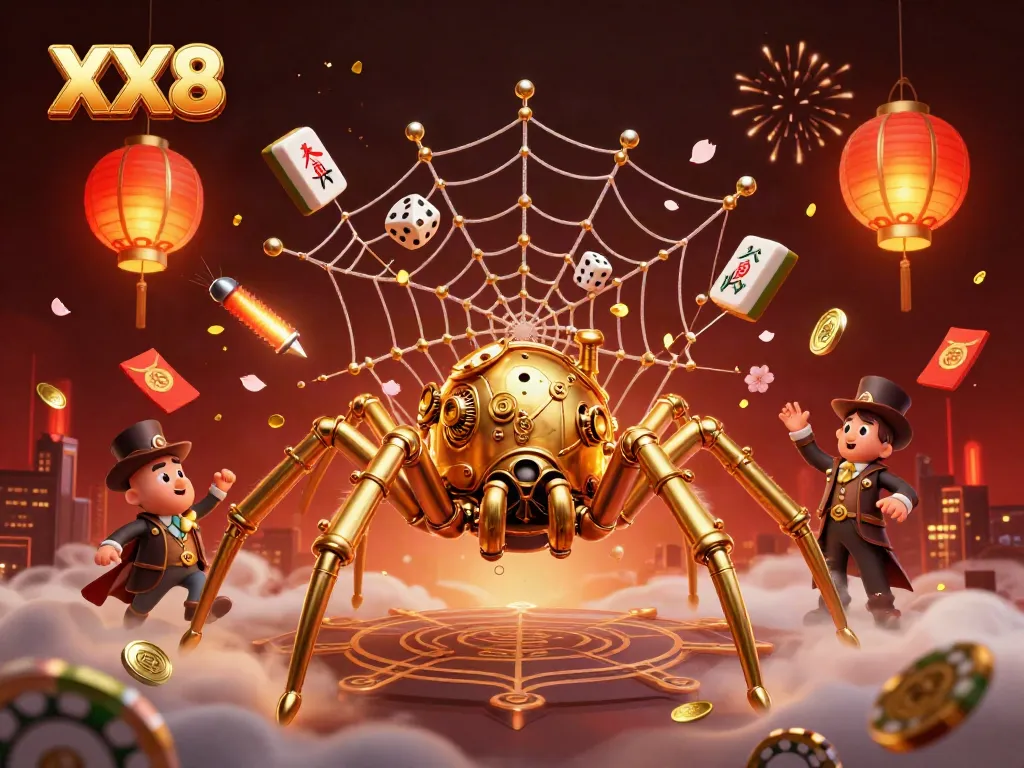 Engage with XX8's immersive online casino experience featuring a dynamic 3D steampunk scene.
