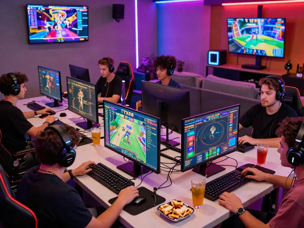 Players immersed in TX88 online gaming experience with vibrant atmosphere.