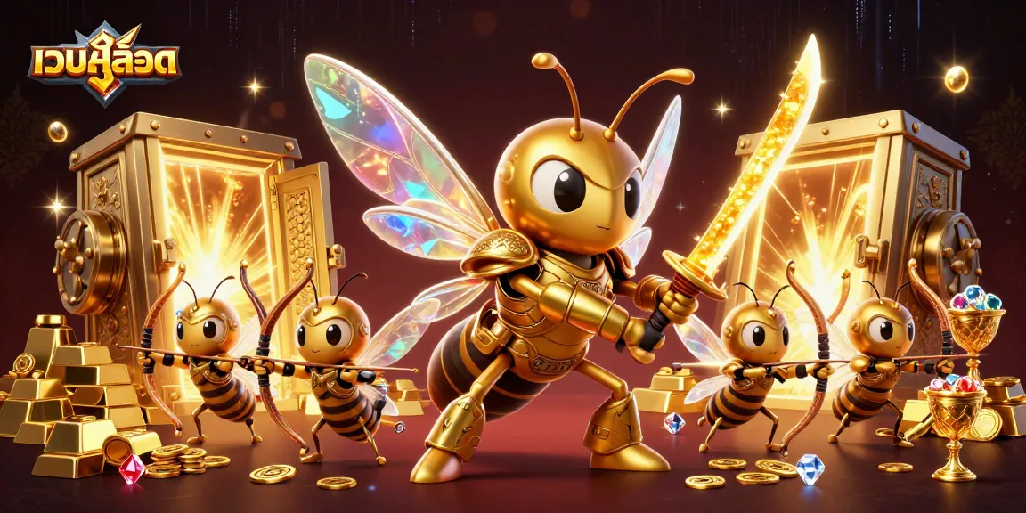 Experience เว็บสล็อต excitement with dynamic 3D characters, golden treasures, and vibrant slots action.