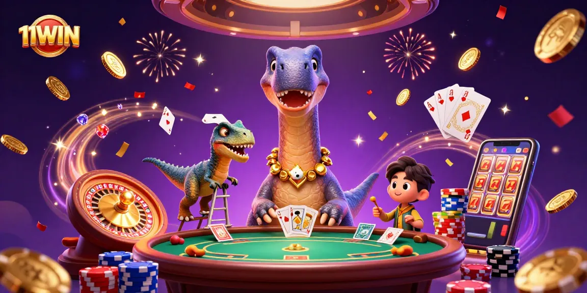 Experience 11WIN animated fun with vibrant characters and dynamic casino elements.
