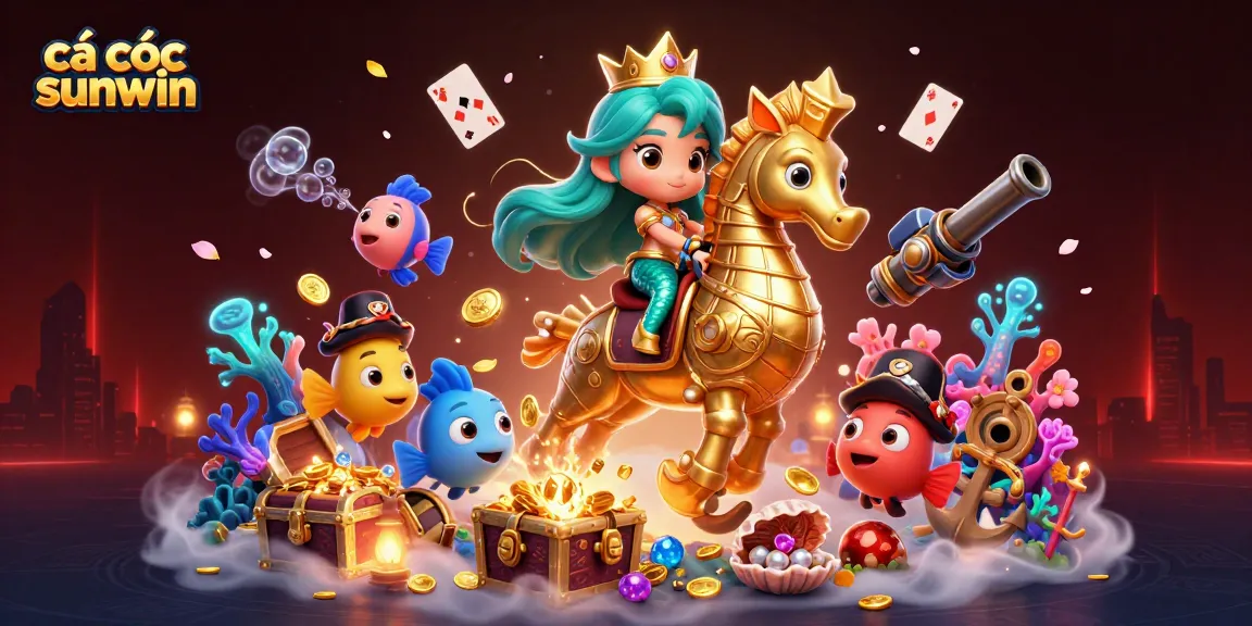 Engage in cá cược sunwin with a colorful 3D mermaid scene showcasing dynamic gameplay in a vibrant underwater world.