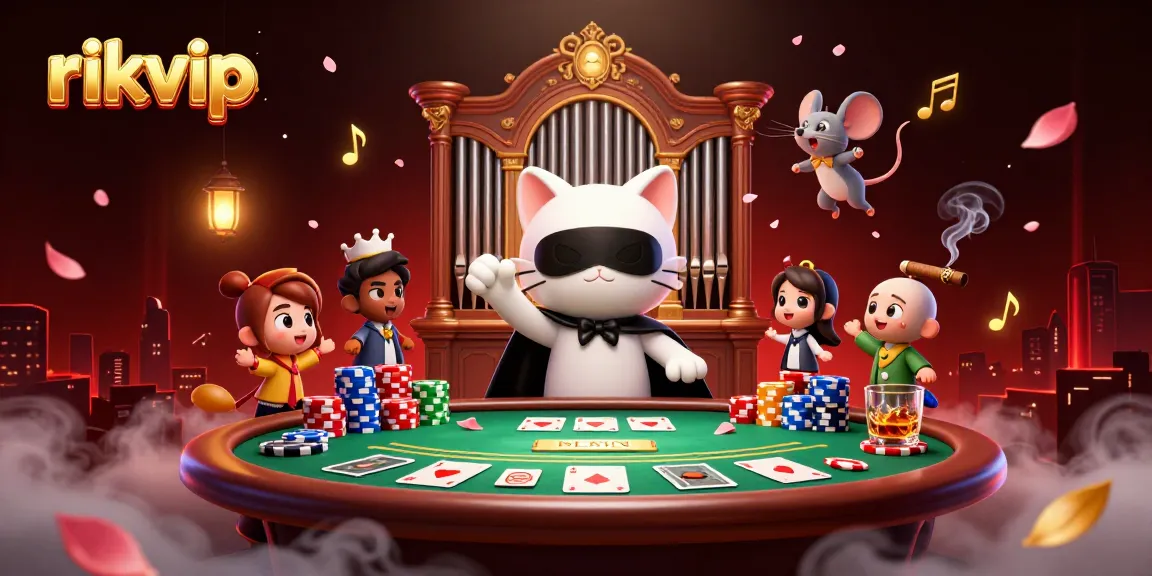 Engage with rikvip at a casino filled with excitement, featuring thrilling poker action and vibrant gaming elements.