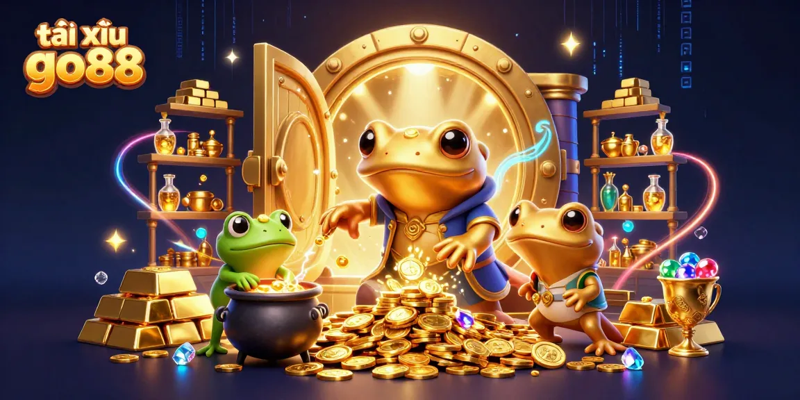 Experience the excitement of tài xỉu go88 with dynamic characters and gold treasures bursting with energy.