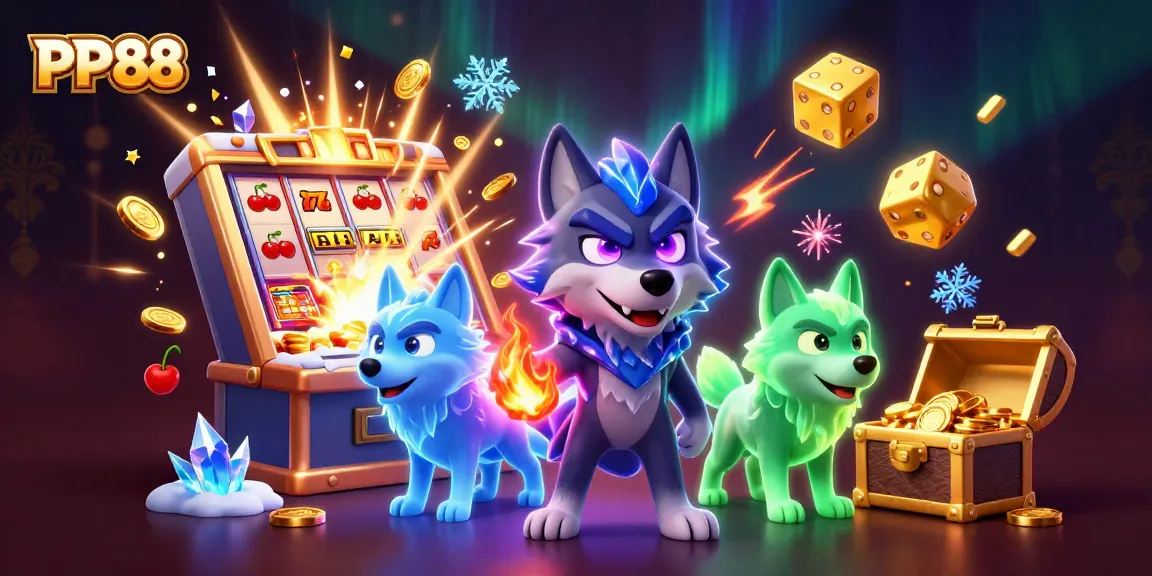 Experience thrilling games at PP88 with a vibrant 3D casino scene bursting with excitement.