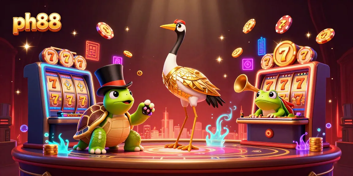 Experience thrilling slots at ph88 with a glamorous 3D cartoon casino scene.