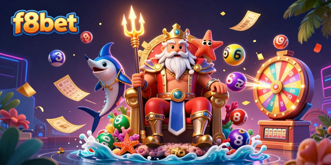 Experience the exciting world of F8BET lottery games with colorful elements and a dynamic atmosphere.