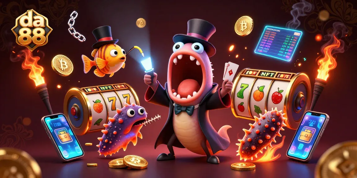 Experience da 88 card tricks with a magician eel and anglerfish in a vibrant casino scene.