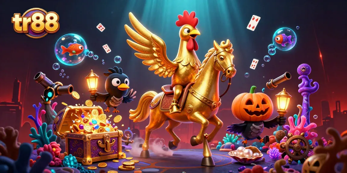 Engage in thrilling gameplay at tr88 with a vibrant casino scene featuring exciting characters and dynamic gambling elements.