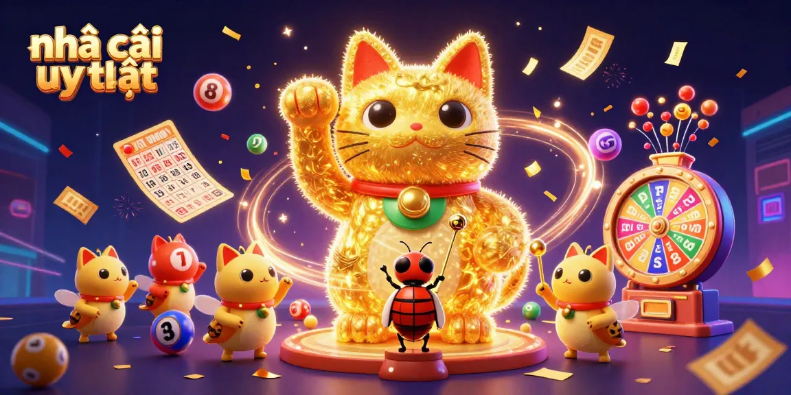 Experience the excitement of nhà cái uy tín with vibrant symbols, lucky cat, and dynamic gaming elements.