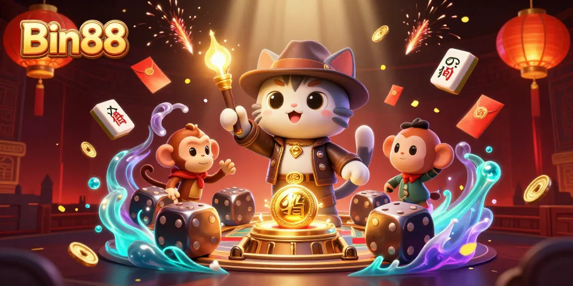Engage with Bin88 at an ancient temple filled with casino treasures and playful characters.