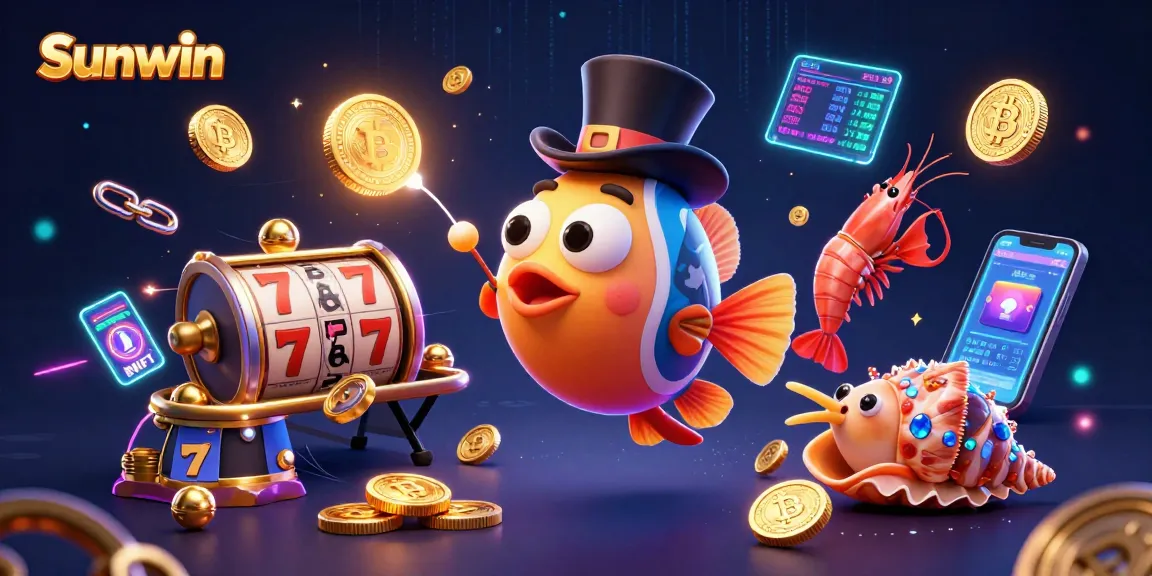 Engage with exciting Sunwin online casino games in this colorful digital illustration.