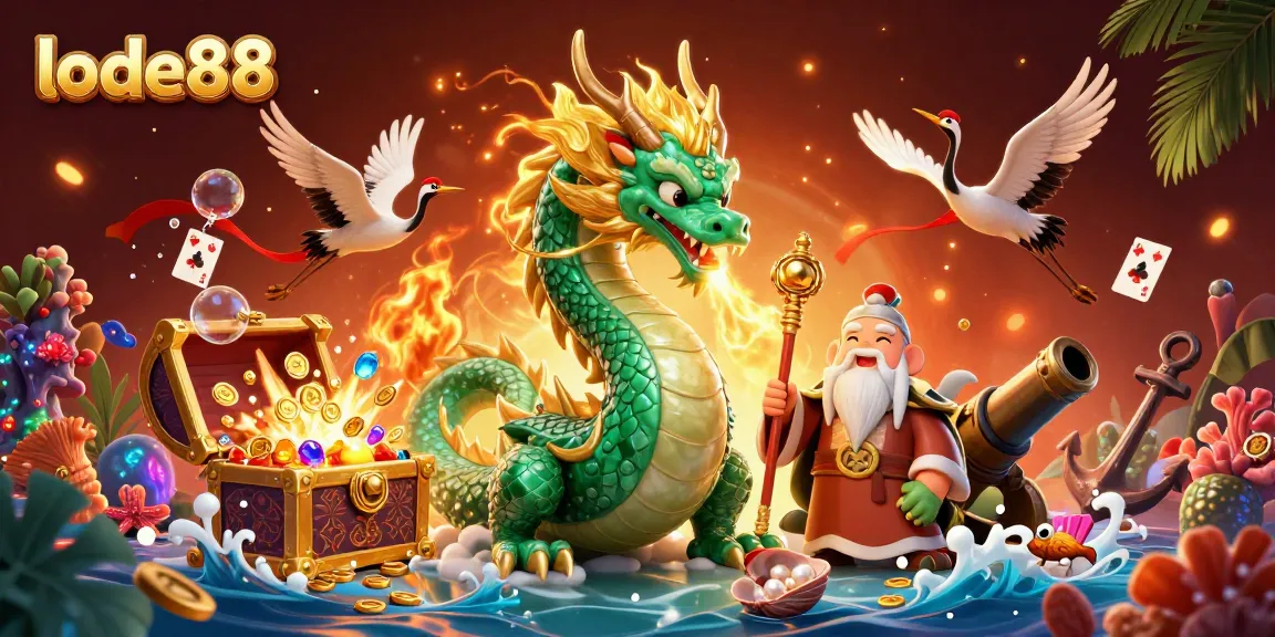 Experience winning moments with lode88 in a vibrant 3D casino scene of fortune.