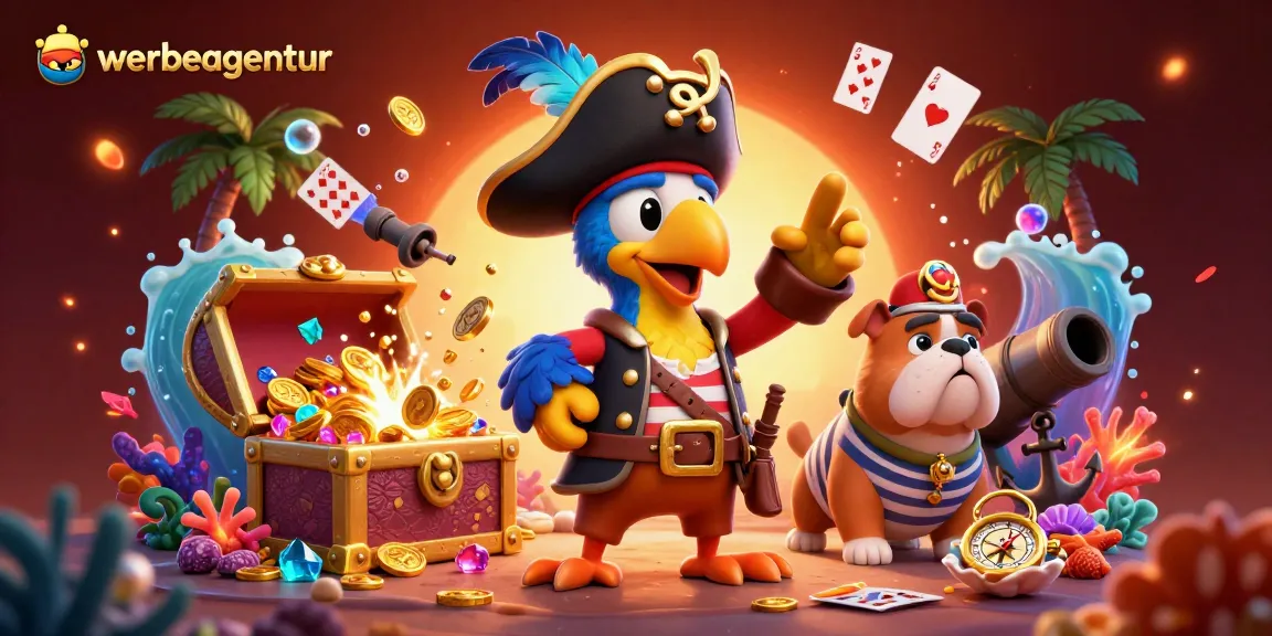 Engage players in vibrant underwater adventures with werbeagentur's illustrated 3D casino themed scene.