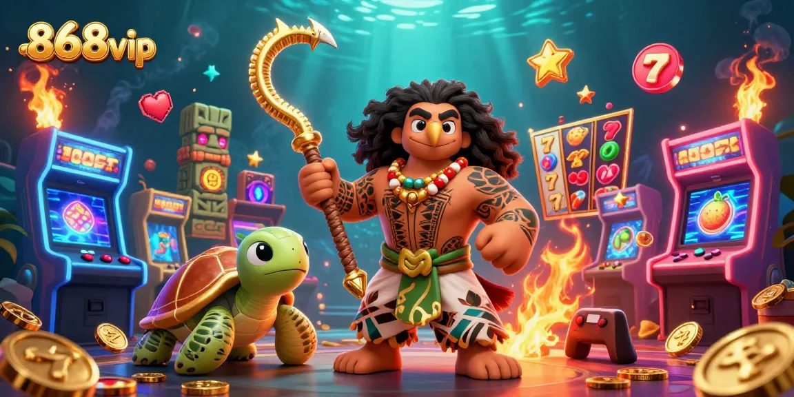 Join the excitement at 868vip with a demigod hawk and lucky charms in a dazzling casino scene.
